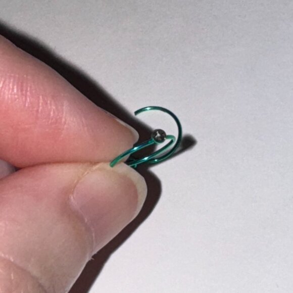 Green 22 Gauge Titanium Plated Hoop Nose Ring - Picture 5 of 6